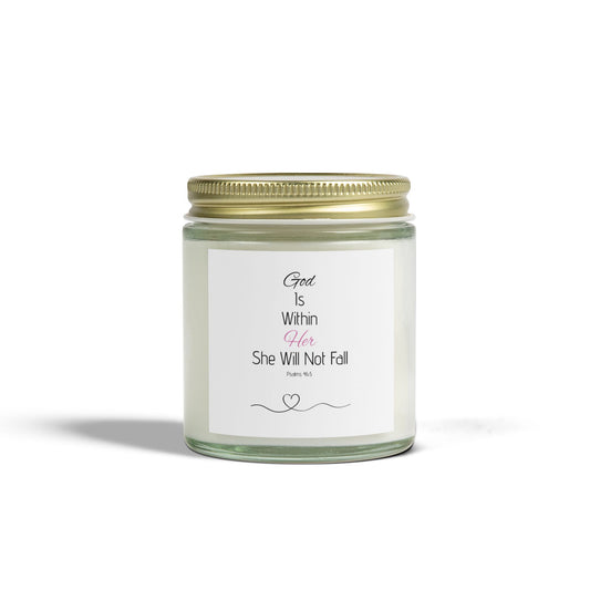 Inspirational Scented Candle - "God Is Within Her" - Coconut Apricot Wax, Perfect for Self-Care, Gifts, and Home Decor