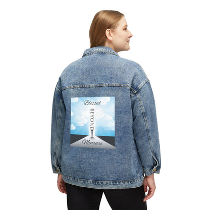 Blessed Beyond Measure Women's Denim Jacket - Stylish & Inspirational Christian Outerwear